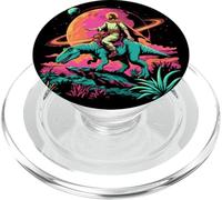 Gesù cavalcando nello spazio T-Rex Dinosaur Meme Sci-Fi Believers PopSockets PopGrip per MagSafe
