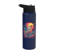 Gesù cavalcando nello spazio T-Rex Dinosaur Meme Sci-Fi Believers Stainless Steel Insulated Water Bottle