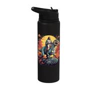 Gesù cavalcando nello spazio T-Rex Dinosaur Meme Sci-Fi Believers Stainless Steel Insulated Water Bottle