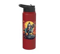 Gesù cavalcando nello spazio T-Rex Dinosaur Meme Sci-Fi Believers Stainless Steel Insulated Water Bottle