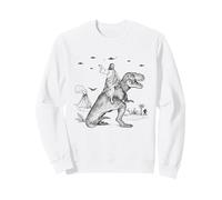 Gesù Cavalcando Un T-Rex Surreale Dinosaur Era Felpa