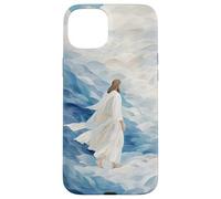 Gesù che cammina sull'acqua Fede cristiana sulla paura degli amanti di Dio Custodia per iPhone 15 Plus