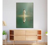 Gesù che cammina sull'acqua, stampa su tela, dipinto - Poster d'arte murale cristiana ispiratrice - Decorazione religiosa e spirituale per la casa 50x70 cm senza cornice