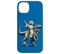 Gesù che cavalca il robot T-Rex Dinosaur Meme Sci-Fi Believers Custodia per iPhone 14 Plus