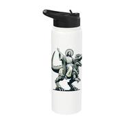 Gesù che cavalca il robot T-Rex Dinosaur Meme Sci-Fi Believers Stainless Steel Insulated Water Bottle