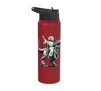 Gesù che cavalca il robot T-Rex Dinosaur Meme Sci-Fi Believers Stainless Steel Insulated Water Bottle