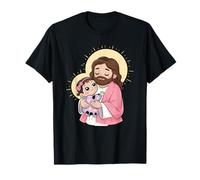 Gesù che tiene il bambino carino fede cristiana Maglietta