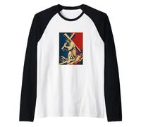 Gesù Che trasporta la Crocifissione Cristiana Maglia con Maniche Raglan