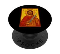 Gesù con una spada - icona ortodossa cristiana PopSockets PopGrip Adesivo