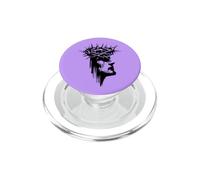 Gesù Corona di Spine Fede Silhouette Christian Tee PopSockets PopGrip per MagSafe