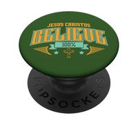 Gesù Cristo 100% fede fedele Crocifisso Cristiano PopSockets PopGrip Adesivo