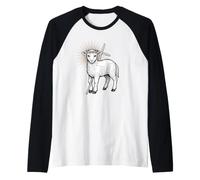 Gesù Cristo Agnello di Dio Agnus dei Maglia con Maniche Raglan
