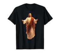 Gesù Cristo Braccia Aperte Salvatore del Mondo Cristiano Maglietta
