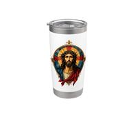 Gesù Cristo cattolico Santa Chiesa vetrata Art Bicchiere termico in acciaio inox doppia parete