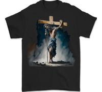Gesù Cristo Che Porta La Sua Croce Maglietta Uomo 100% Cotone