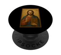 Gesù Cristo con l'icona della Sacra Bibbia - icona ortodossa PopSockets PopGrip Adesivo