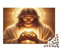 Gesù Cristo Divino Puzzle 1000 Pezzi In Colori Brillanti,Un Classico Puzzle A Pezzi Per Enigma Di Abilità Logica,Ideale Per Attività in Famiglia,Regalo Per L'inaugurazione Di Casa Puzzle 52x38cm/