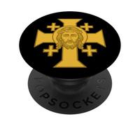 Gesù Cristo e la Croce di Gerusalemme - Regno di Gerusalemme PopSockets PopGrip Adesivo