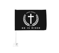 Gesù Cristo è risorto simbolo della croce clip per finestra per auto bandiere protezione solare decorazione 12x18 pollici striscione bifacciale per camion