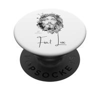 Gesù Cristo “Fiat Lux” - Dipinto a Inchiostro con Citazione PopSockets PopGrip Adesivo