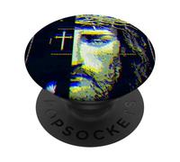 Gesù Cristo Glitch Colomba Crocifisso Streetwear PopSockets PopGrip Adesivo