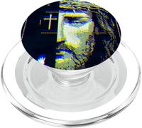 Gesù Cristo Glitch Colomba Crocifisso Streetwear PopSockets PopGrip per MagSafe
