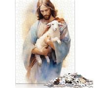 Gesù Cristo - Il Buon Pastore Puzzle per adolescenti 1000 pezzi Puzzle regali di Natale Puzzle rompicapo per adulti 1000 pezzi (75x50 cm)