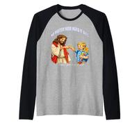 Gesù Cristo, Non Importa Quanto Sia Difficile, Gesù Ti ha preso Le Spalle Maglia con Maniche Raglan