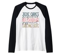 Gesù Cristo Pan di Zenzero Cioccolata Calda Menta piperita Natale Maglia con Maniche Raglan