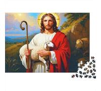 Gesù Cristo Pastore Puzzle 1000 Pezzi In Colori Brillanti, Un Classico Puzzle A Pezzi Per Enigma Di Abilità Logica, Ideale Per Attività in Famiglia, Regalo Per L'inaugurazione Di Casa Puzzle 52x38c