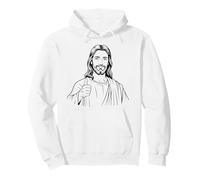 Gesù Cristo Pollice in Alto Divertente Cristianesimo Cattolico Romano Felpa con Cappuccio