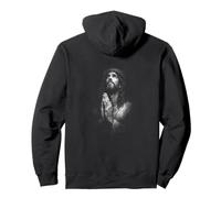 Gesù Cristo Pregare Corona di Spine E Cristiano Backprint Felpa con Cappuccio