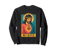 Gesù Cristo Re e Salvatore Sacro Cuore Christian Manga Felpa