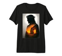 Gesù Cristo risorto dalla Tomba Egli è risorto Re Dio Maglietta Premium