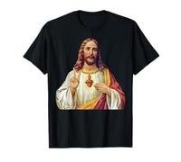 Gesù Cristo Sacro Cuore Pace Segno Ritratto Maglietta