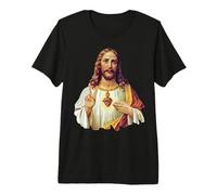 Gesù Cristo Sacro Cuore Pace Segno Ritratto Maglietta Premium