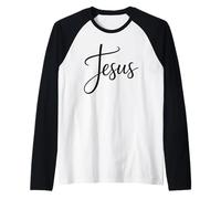 Gesù Cristo Salvatore Speranza & Luce Maglia con Maniche Raglan