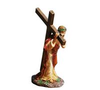 Gesù Cristo Statua Crociata - Figura Del Calvario In Resina, Icona Religiosa Artigianale | Ornamento Di Regali Di Pasqua Per La Chiesa Della Casa Decorazione 'altare Cattolico Decorazione