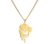 Gesù Cristo Testa Collana per Uomini Donne Acciaio inox Simbolo Cristiano Volto di Gesù Collane Ciondolo Gioielli Religiosi Preghiera (oro)