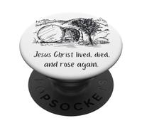 Gesù Cristo visse morì e risuscitò di nuovo PopSockets PopGrip Adesivo