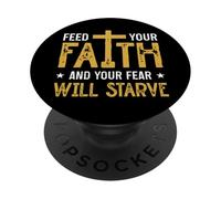 Gesù Croce Bibbia La fede sulla paura ha messo Dio la prima ARTE SUL RETRO PopSockets PopGrip Adesivo