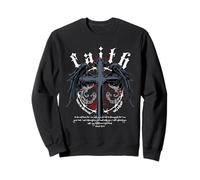 Gesù Croce Gotica Y2K Streetwear Nu Goth Verse Bibbia Felpa