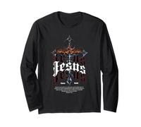 Gesù Croce Gotica Y2K Streetwear Nu Goth Verse Bibbia Maglia a Manica