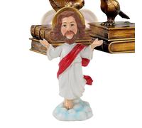 Gesù Dashboard - Auto Dashboard Jesus Statue | Squisito resina religiosa Gesù figurina bobble testa per la decorazione di interni di auto, ornamento di figura spirituale simbolica per la