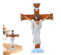 Gesù - Decorazione da tavolo, figura pasquale Gesù Croce | Tavolo dello Spirito Santo Crocifissione Ornamento cristiano, Casa di Natale Dio Colomba Decorazione