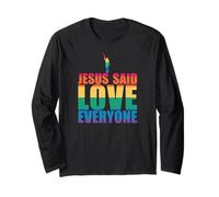 Gesù Detto Amo Tutti Angelo Moroni Mormon LGBT Meme Maglia a Manica