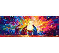 Gesù Dipingere con i Numeri Adulti 55x165 cm, DIY Acrilico Religione Dipingere con i Numeri Bambini, Creativi Paint by Numbers con Pennelli e Pigmento, Decora la casa Regalo (Senza Cornice) -H750