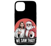 Gesù divertente e Babbo Natale che abbiamo visto quel Natale Custodia per iPhone 15 Plus