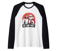 Gesù divertente e Babbo Natale che abbiamo visto quel Natale Maglia con Maniche Raglan