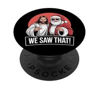 Gesù divertente e Babbo Natale che abbiamo visto quel Natale PopSockets PopGrip Adesivo